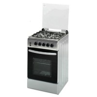 Aragaz Hausberg HB-005IN, 4 arzatoare , Gaz, Aprindere electrica, Iluminare cuptor, 50x60 cm, Inox