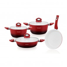 Set oale granit 7 piese Imperial Collection IM-1007ST,ROSU