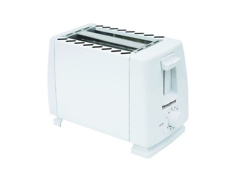 Prajitor de paine Hausberg hb-150 , 700 W, 2 felii .Grad de rumenire variabil ,Functie de incalzire,dezghetare,Alb 