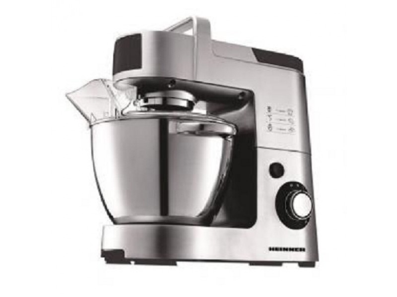 Mixer cu bol Heinner Master Collection HPM-1500XMC, 1500 W, Bol 5.5 l , 6 Viteze, Argintiu/Negru 