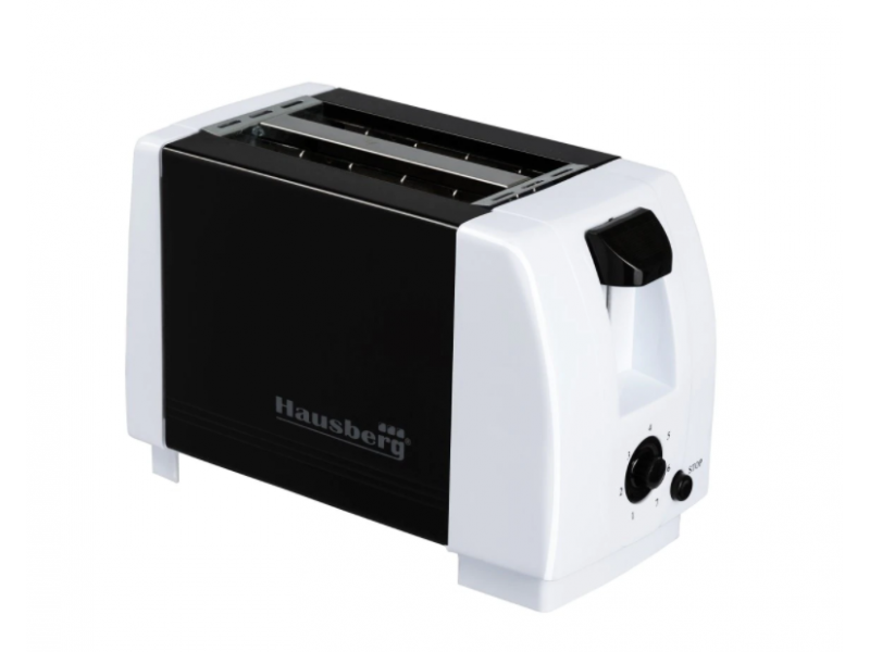 Prajitor de paine Hausberg HB-150NG, 750 W, 2 felii, Grad de rumenire variabil, Negru