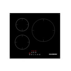 Plita incorporabila Hausberg HB1530, Electrica, Inductie, 3 zone de gatit, PowerBoost, 60 cm, Negru