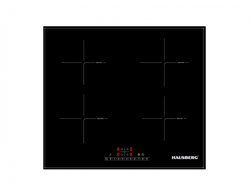 Plita incorporabila Hausberg HB1535, Electrica, Inductie, 4 zone de gatit, PowerBoost, 60 cm, Negru