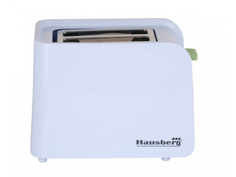 Prajitor de paine Hausberg HB-195V, 750 W, 2 felii, functie decongelare, functie reincalzire, 6 trepte putere, alb/verde