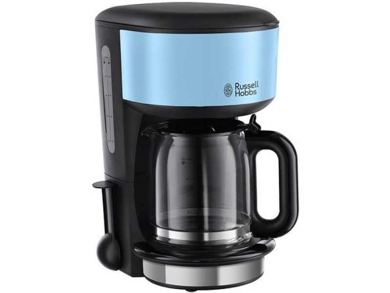 Cafetiera Russell Hobbs Colours Plus Heavenly Blue 20136-56, 1000W, 1.25L, 10 cesti, Albastru/Negru