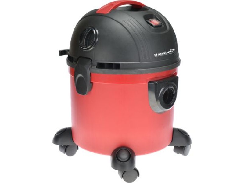 Aspirator cu aspiratie umeda si uscata Hausberg HB-2095R, 1200 W, Capacitate mare 15 L, Rosu/Negru