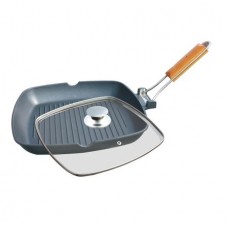 Tigaie grill aluminiu cu capac, Grunberg , 20 cm