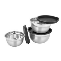 Set 3 caserole de Inox cu Capac Plastic ,Grunberg GR2429