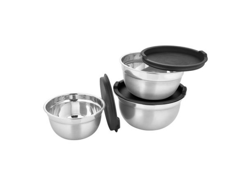 Set 3 caserole de Inox cu Capac Plastic ,Grunberg GR2429