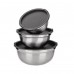 Set 3 caserole de Inox cu Capac Plastic ,Grunberg GR2429