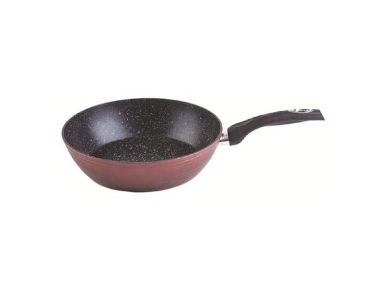 Tigaie wok aluminiu 28 X 7.5 cm, 3.3L, Baza pe inductie, Marmorat, GR2437