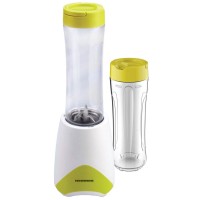 Blender sport Heinner HSB-300, 300W, 2 recipiente Tritan, Lame inox, Alb/Verde 