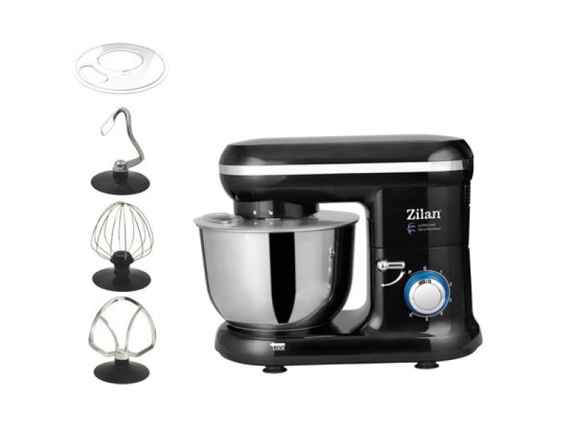 Mixer cu bol Multifunctional Zilan ZLN-3185, 6 trepte + puls, 4.5 L., Putere 1000 W, Negru