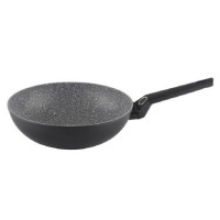 Tigaie wok Zilan ZLN-3345, Diametru 28 cm, Material aluminiu, Strat granit, Maner ergonomic