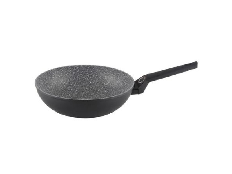 Tigaie wok Zilan ZLN-3345, Diametru 28 cm, Material aluminiu, Strat granit, Maner ergonomic