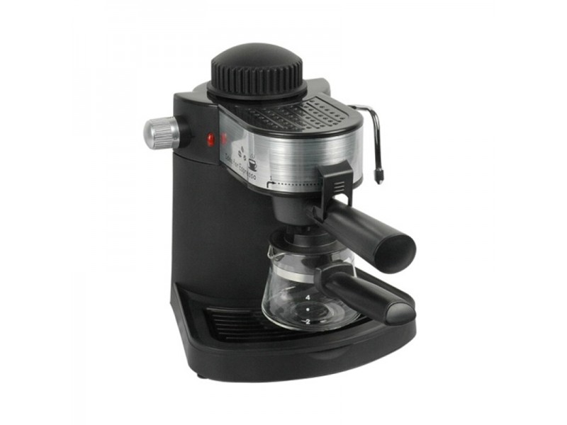 Espressor Cafea Manual Mega Hausberg, 3.5 Bar, 650 W, 4 Cești, Sistem Spumare, Capuccino, Negru