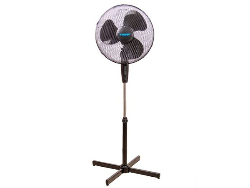 Ventilator cu picior Kanwod, 45W, 3 trepte viteze, ∅40 cm, miscare oscilanta, inaltime reglabila, 100-127 cm, Negru, FD-40B