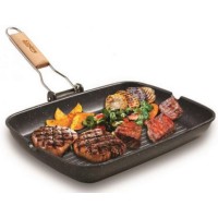  Tigaie grill cu maner detasabil, 35x25cm, aluminiu turnat 