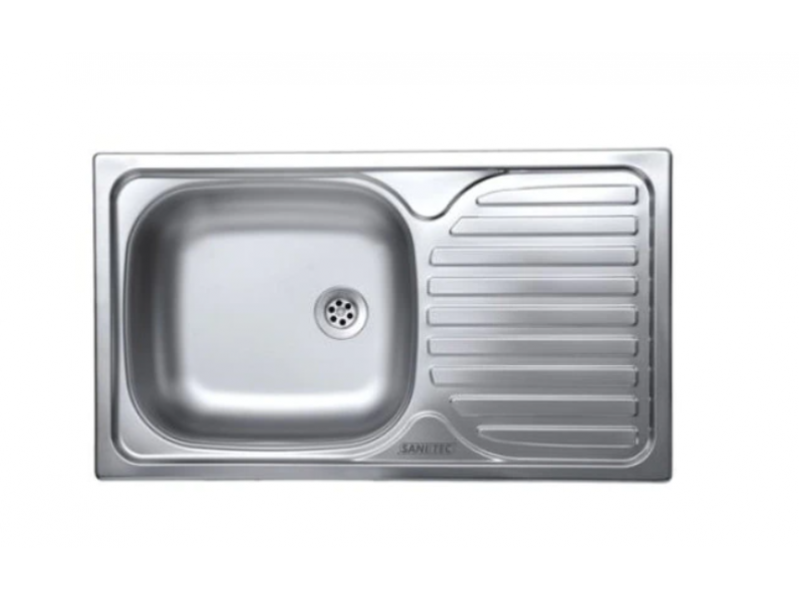 Chiuveta Sanitec SN7002S, pentru blat76 X43,5cm stanga, anticalcar, inox