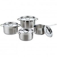 Set de oale din inox cu capace , 8 piese, inclusiv inductie,HR-RW0716