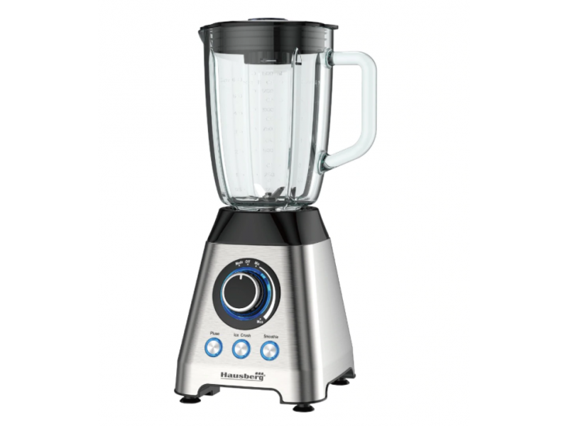 Blender, Hausberg HB-7764, doua viteze cu pulsatii, recipient sticla 1.8 L, 1200 W