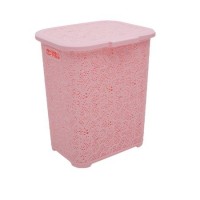 Cos de rufe TUFFEX, plastic rattan, 45 L, Elegant Roz dantelat