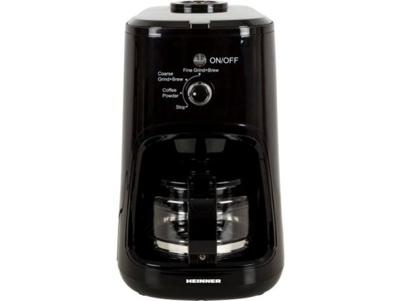  Cafetiera Heinner, 900 W, Rasnita incorporata, 0.6 L, Negru 