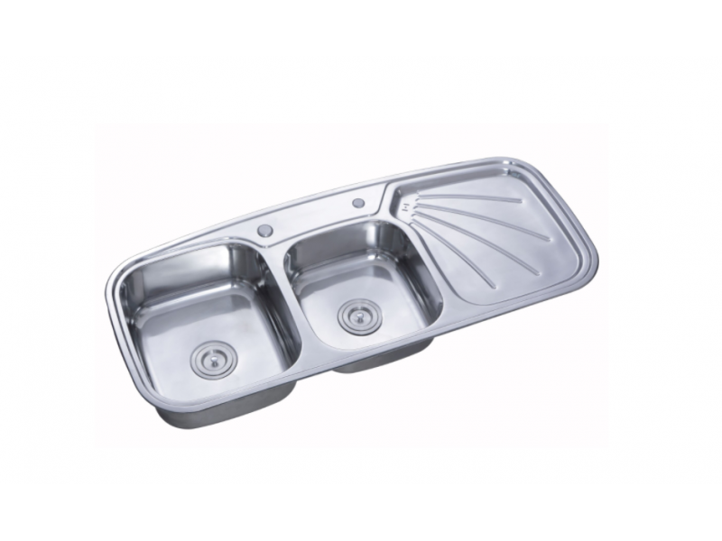 Chiuveta Freddo SN 9010, pentru blat, 2 cuve, cuva stanga, inox