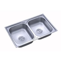 Chiuveta Freddo ERT-SN9027, Pentru blat, Satinat, 2 cuve, Inox