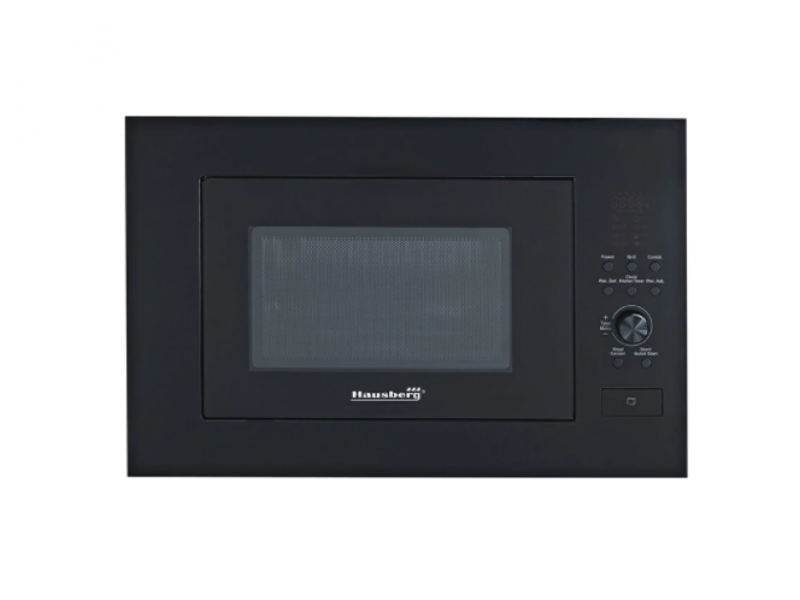 Cuptor cu microunde incorporabil Hausberg HB-8070NG, 25 l, 1400 W, Grill, Control digital, Negru/ALB