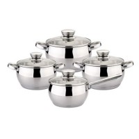 Set de oale bombate din inox Bohmann, 8 piese, 2.1L, 2.1L, 2.9L, 3.9L