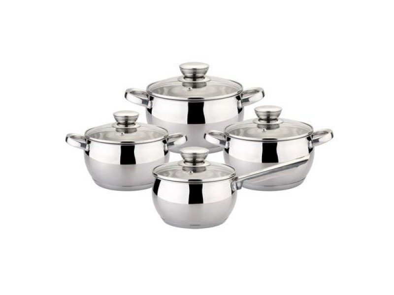 Set de oale bombate din inox Bohmann, 8 piese, 2.1L, 2.1L, 2.9L, 3.9L