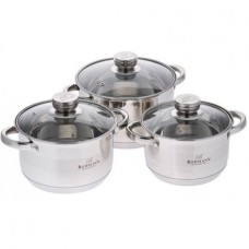 Set oale 6 piese Bohmann, (2.6L, 3.6L, 4.5L), inductie, cu capac sticla, Inox