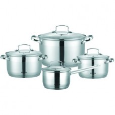 Set oale din inox cu capace 8 piese Bohmann, inductia, fund 7 straturi, inox