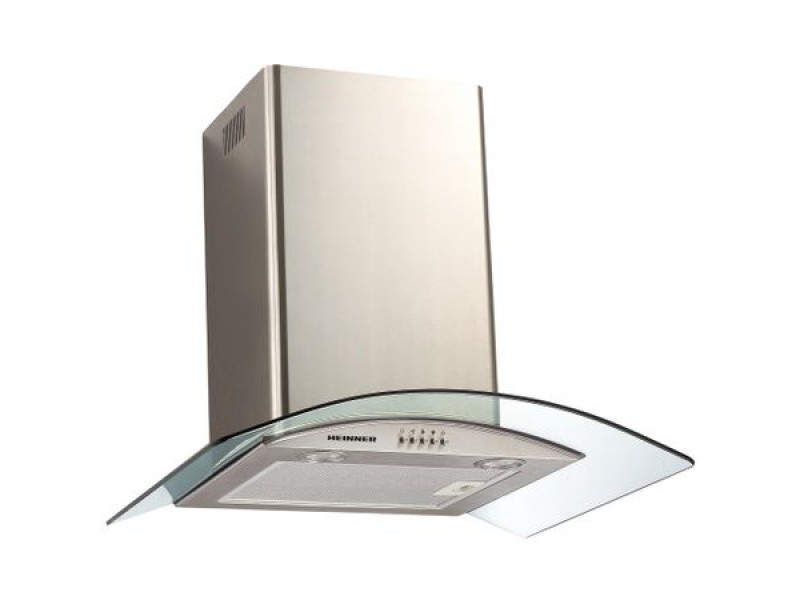 Hota incorporabila decorativa Heinner DCH-650GX, Putere de absorbtie 643 mc/h, 1 motor, 60 cm, Inox+Sticla