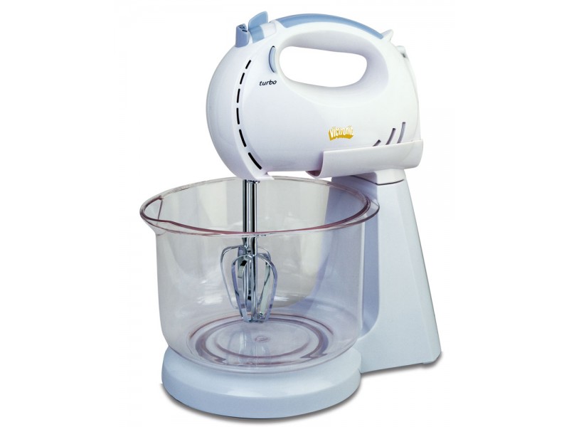  Mixer cu bol Victronic, 100 W, 6 Viteze, Functie Turbo, Alb 