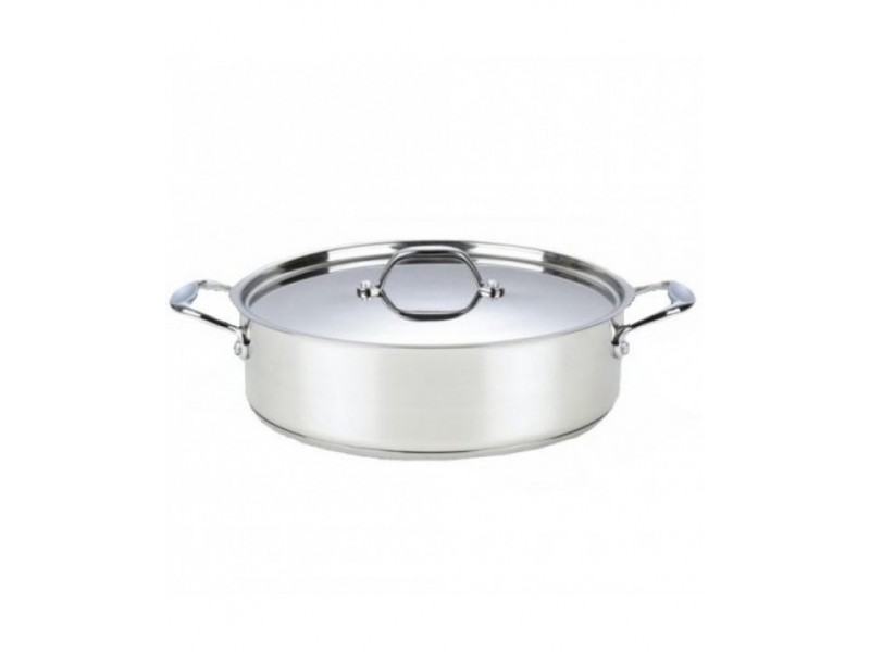 Cratita cu Capac Inox, Grunberg GR5124, 24 cm, 4 l, Capac Inox, Argintiu