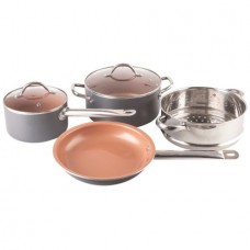 Set 6 piese, 3 vase din aluminiu cu invelis antiaderent , cu ceramica si titan , Grunberg GR6936