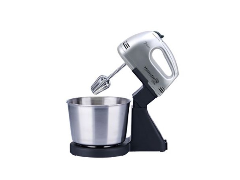 Mixer Cu Bol Rotativ HAUSBERG HB-3551NG, 7 viteze, putere 250W, BOL DIN INOX DE 2L, Negru