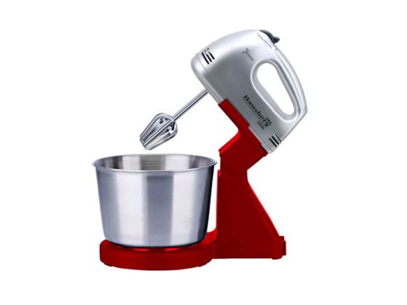 Mixer Cu Bol Rotativ HAUSBERG HB-3551RS, 7 viteze, putere 250W, BOL DIN INOX DE 2L, Rosu