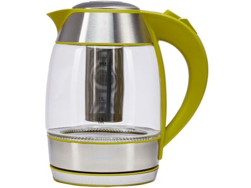 Fierbator Heinner cu filtru de ceai, 1.8l, Verde, sticla 