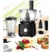 Robot de bucatarie Heinner HFP-750BK, 750 W, Bol 1.2 l, Blender 1.8 L, Disc feliere, Maruntire, Negru