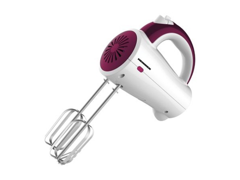 Mixer de mana Heinner Charm, 200W, 5 viteze, Alb/Visiniu