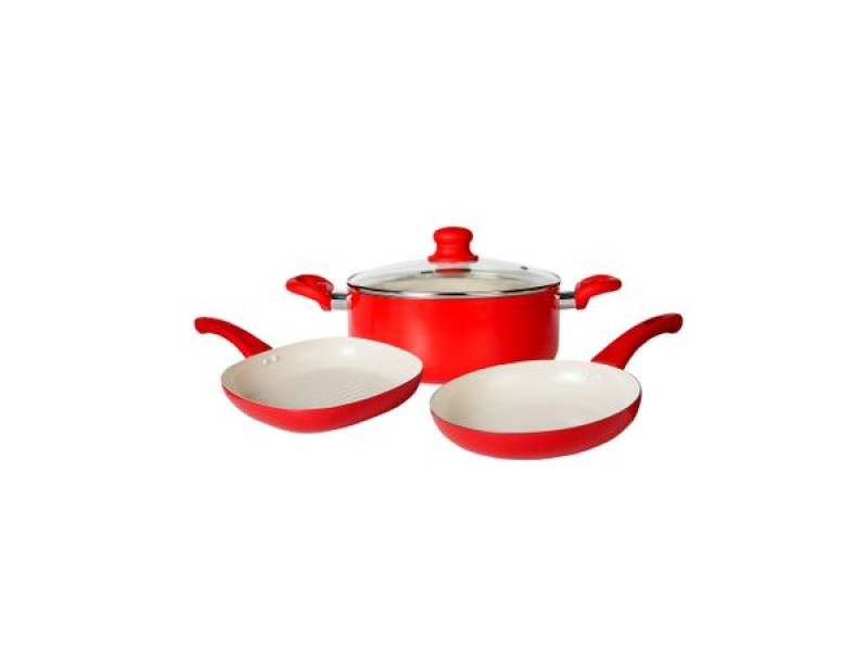 Set Heinner Beatrice, 4 piese: tigaie, grill, cratita, capac, ceramica 