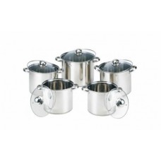 Set 5 oale cu capac din sticla 4.3L, 5.7L, 7.2L , 9L ,11L, Grunberg GR1053