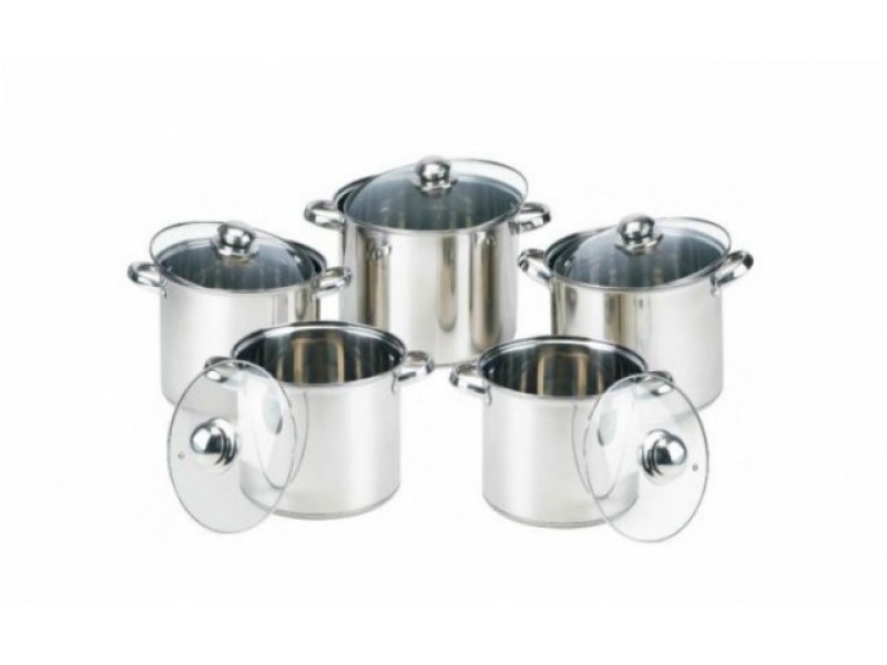 Set 5 oale cu capac din sticla 4.3L, 5.7L, 7.2L , 9L ,11L, Grunberg GR1053