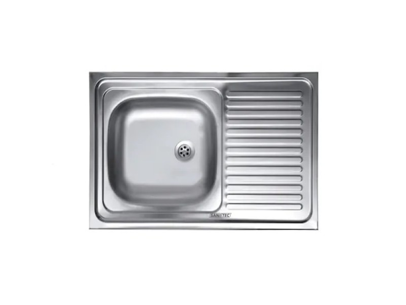 Chiuveta Sanitec S416S, pentru masca, finisaj satinat, cuva stanga, 80x50cm, Inox