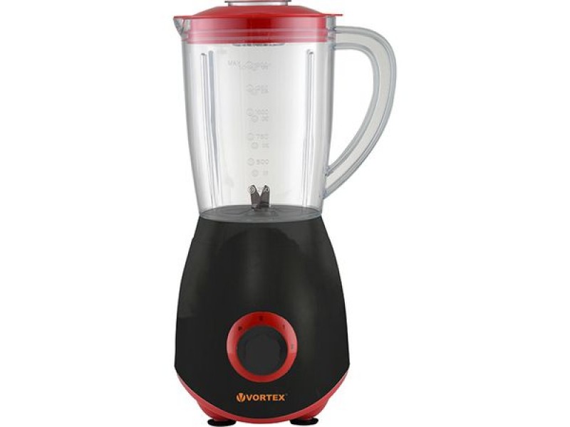 Blender VORTEX VO4006, 1.5l, 600W, 2 trepte viteza, Negru/Rosu