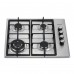 Plita incorporabila Heinner , Gaz, 4 Arzatoare, Aprindere electrica, Gratar fonta, WOK, Inox