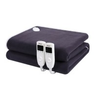 Patura cu incalzire electrica Soft Polar Fleece, Pentru doua persoane 160X140 cm, 2x60 W, Temporizator 1-10 ore, ZILAN ZLN-4120, Negru